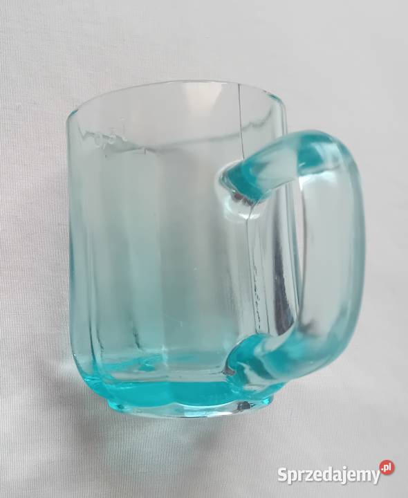 Turkusowy fasetkowany kufel 03 L August Porcelana i szkło Koźminek