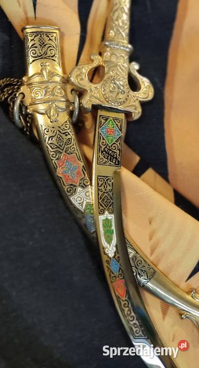 Vintage złocony sztylet BERMEJO z Toledo Sokółka