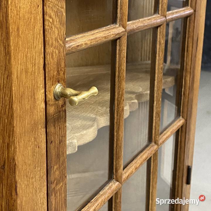 Klasyczna narożna witryna dębowa w rustykalnym Meble zachodniopomorskie Budno