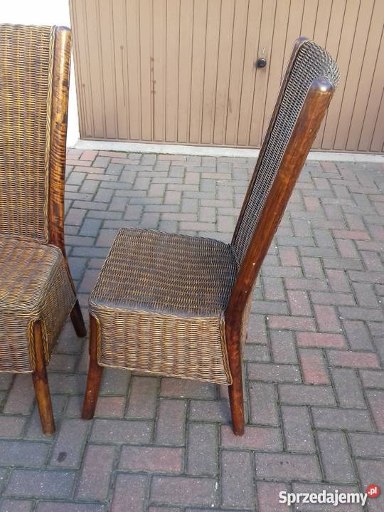 Krzesła rattanowe drewniane Kotlin