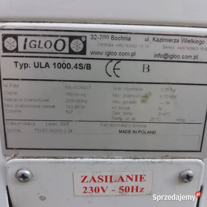 Witryna chłodnicza szklana do restauracji sklepu