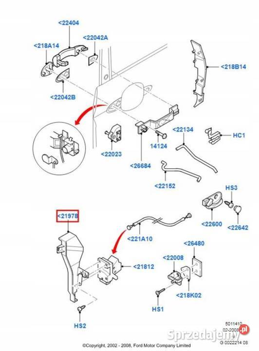 PLASTIK OSŁONA DRZWI PRAWY PRZÓD FOCUS 9805