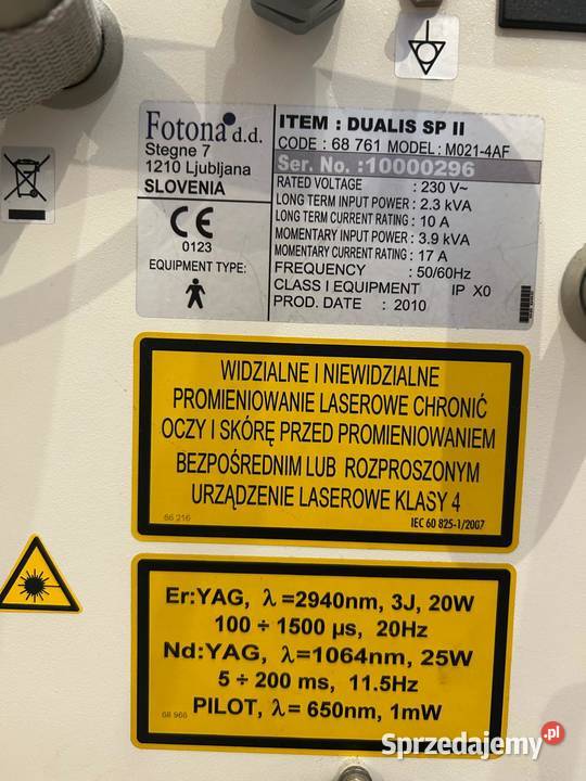 Laser FOTONA Dualis SP ERYag NDYag małopolskie Kraków