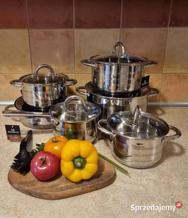 Komplet garnków ze stali nierdzewnej 12 el Kraków