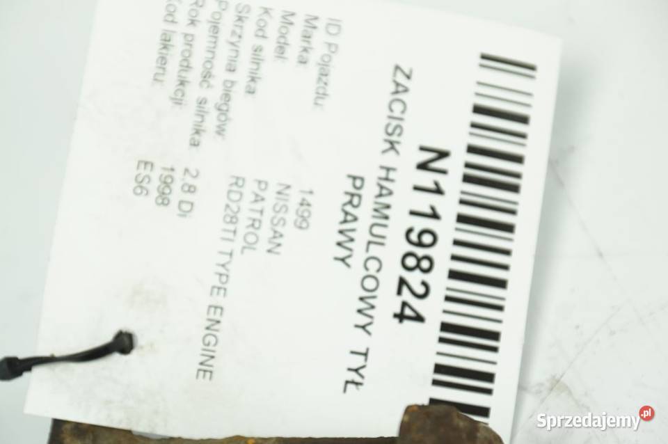 NISSAN PATROL Y61 ZACISK HAMULCOWY TYŁ PRAWY Lipno