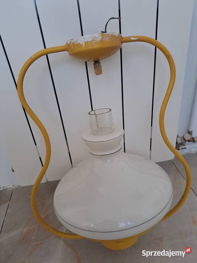 Stara lampa wisząca PRL Styl Naftowy Opalowy Przemyśl
