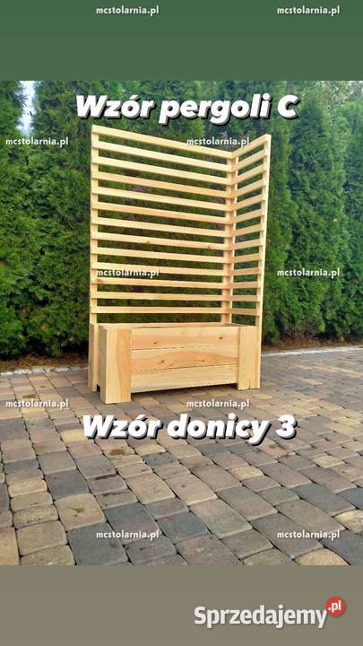 donica z pergolą kwietnik płot zabudowa tarasu Donice