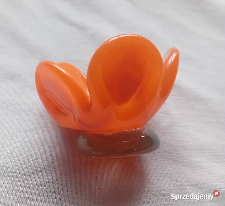 Ręcznie formowany szklany świecznik w stylu Koźminek