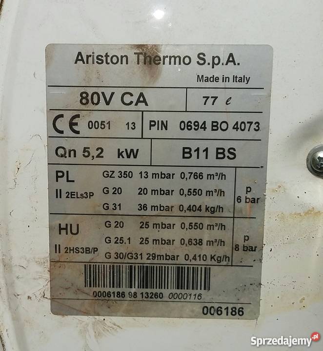 Bojler gazowy do ciepłej wody sprzedam