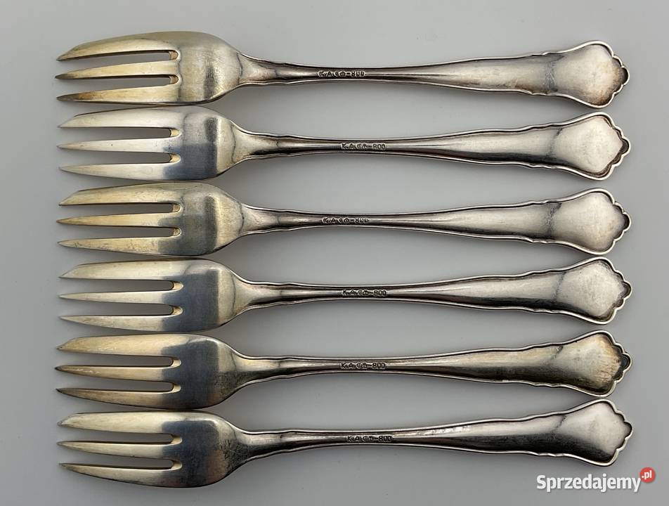 Antyczny komplet 6 widelczyków deserowych LITE Kraków