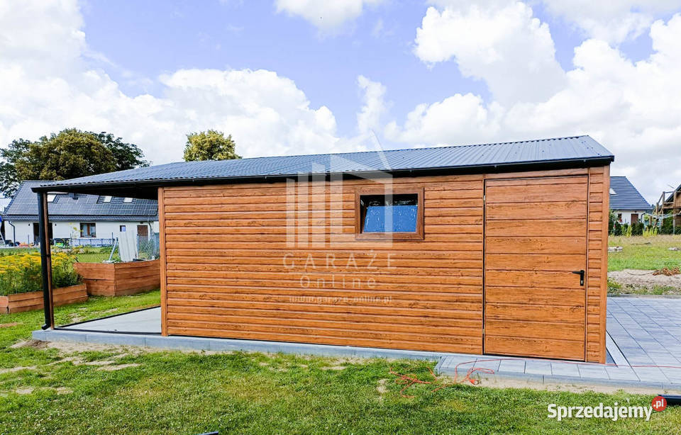 GARAŻ BLASZANY 6m x 6m poziom dwuspad 2x Brama Garaże i miejsca postojowe Kraków
