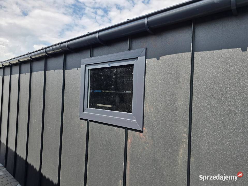 Garaż blaszany 4x6 na rąbek grafitowy dach Jodłownik
