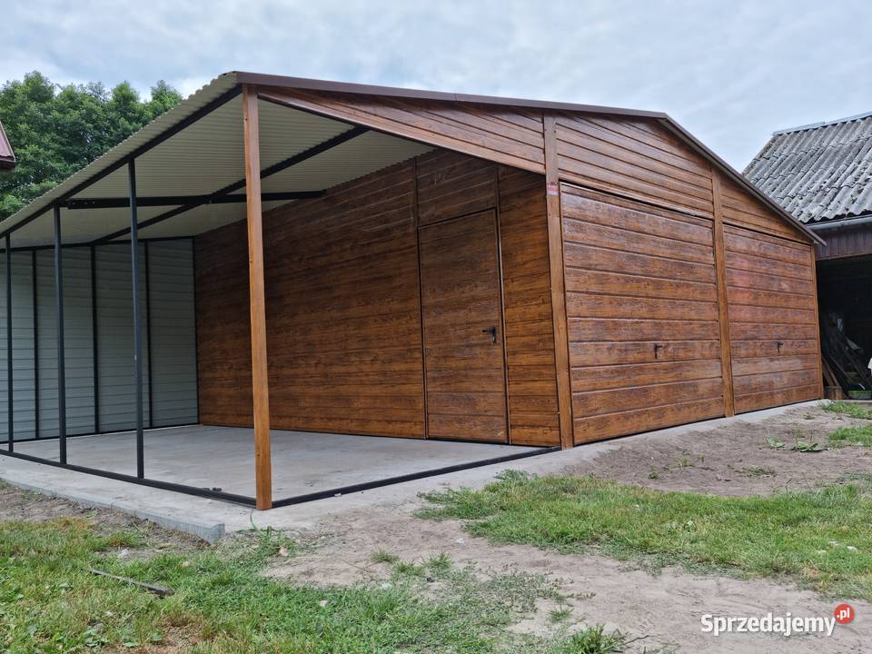 Ładny Garaż Blaszany z zadaszeniem bocznym lubelskie Lublin