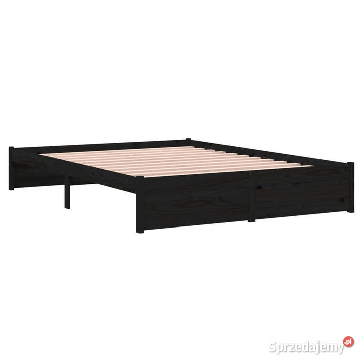Rama łóżka czarna lite drewno 140 x 190 WM814933 mazowieckie