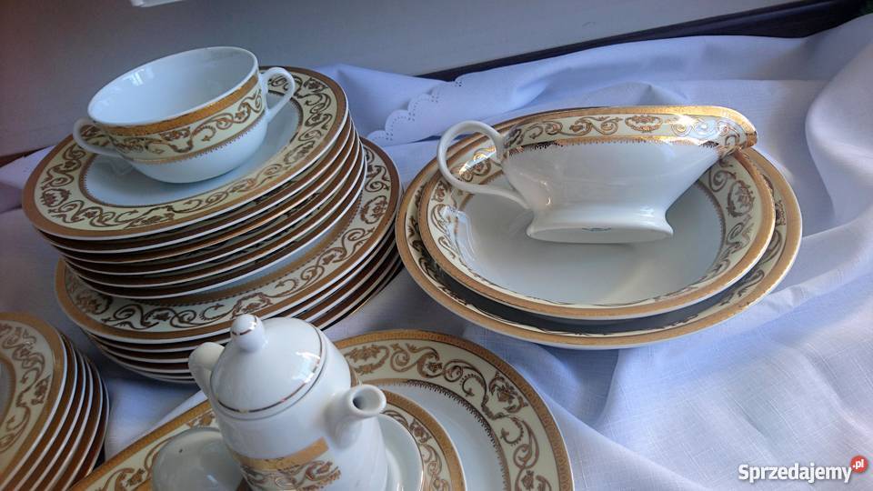 Porcelana serwis obiadowy kawowy 51 zdobiony pomorskie Gdańsk