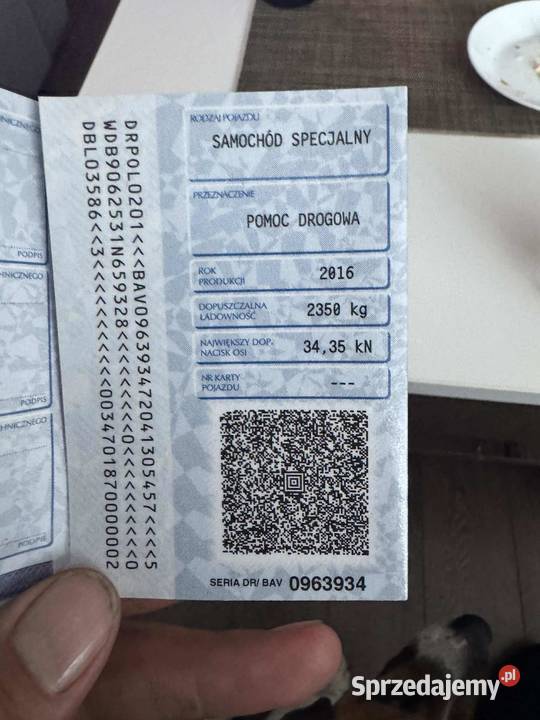 Auto laweta niski przebieg C kat 2650kg Autolawety Gościeradów Ukazowy