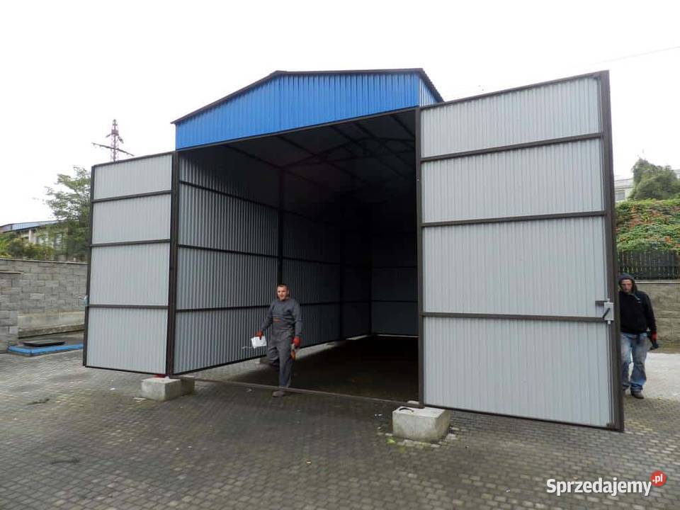 Blaszana montowana hala 48 m niebieska Kraków