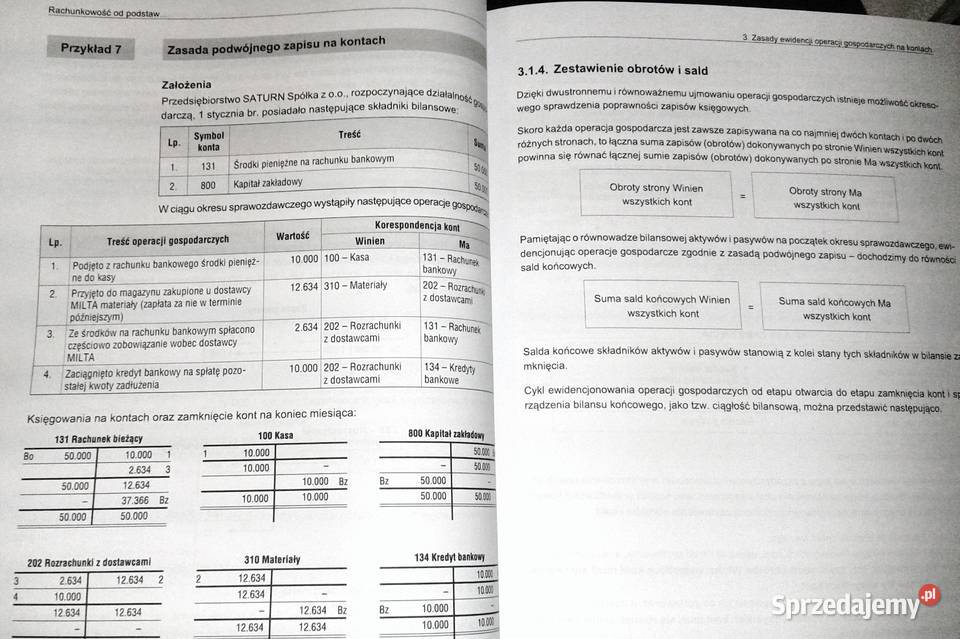 Rachunkowość podstaw Zbiór zadań z rozwiązaniami sprzedam