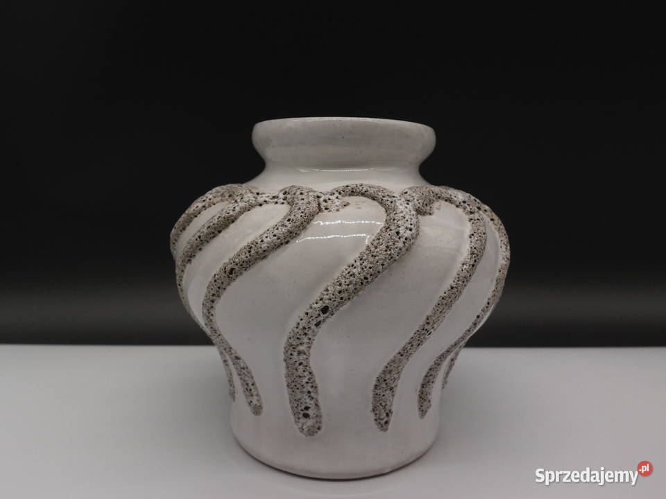 STREHLA Ceramiczny wazon z glazurą lawową wielkopolskie Raszków