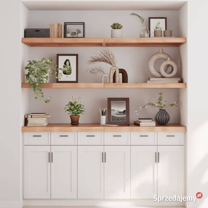 Półka brązowa 180x60x26 lakierowane lite drewno Warszawa