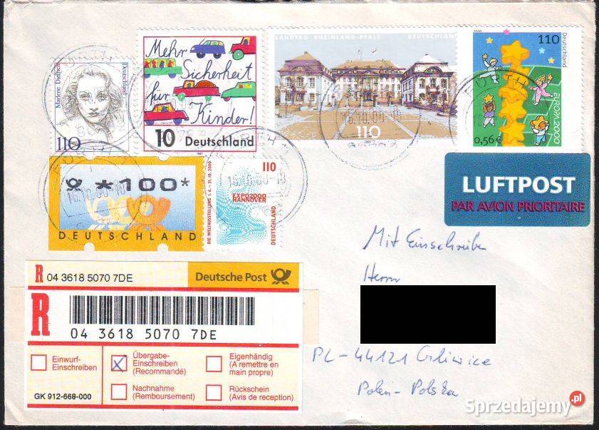 Kop z koresp Filat RFN Polska 2000 Gliwice