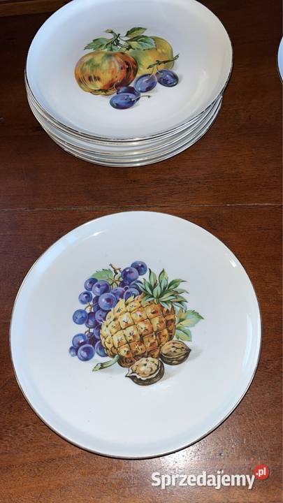 Talerzyk deserowy Syg Colditz Owoce Biała Porcelana i szkło Gdańsk sprzedam