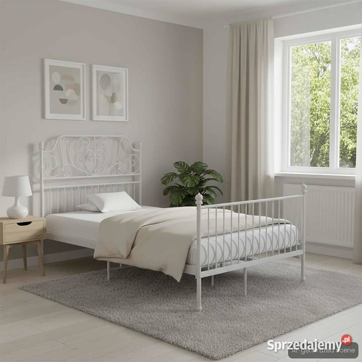 vidaXL Rama łóżka szara metalowa 120 x 200 mazowieckie Warszawa