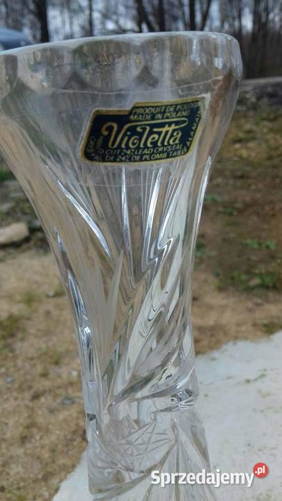 Retro wazon krysztalowe szklo firmy Violetta z Lubań sprzedam