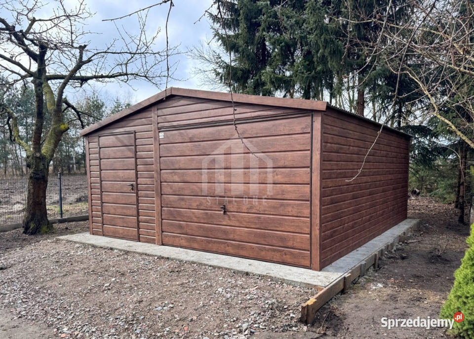 Garaż blaszany 5x5m brama drzwi drewnopodobny Leszno