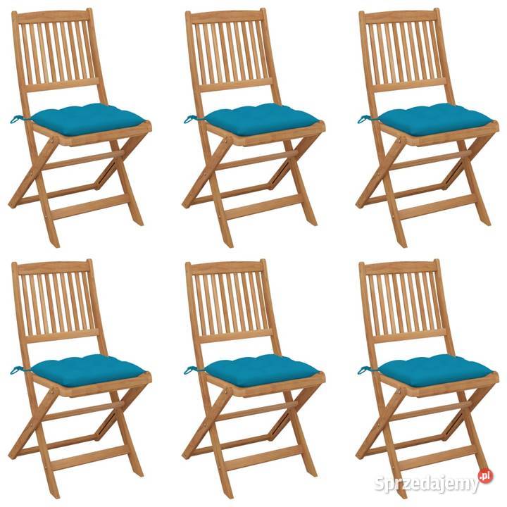 vidaXL Składane krzesła ogrodowe 6 szt., z poduszkami