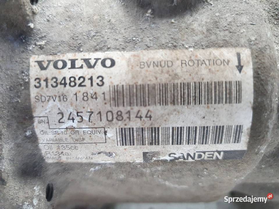 Volvo V60 16 D SPRĘŻARKA KLIMATYZACJI 31348213 Kompresory klimatyzacji Janów