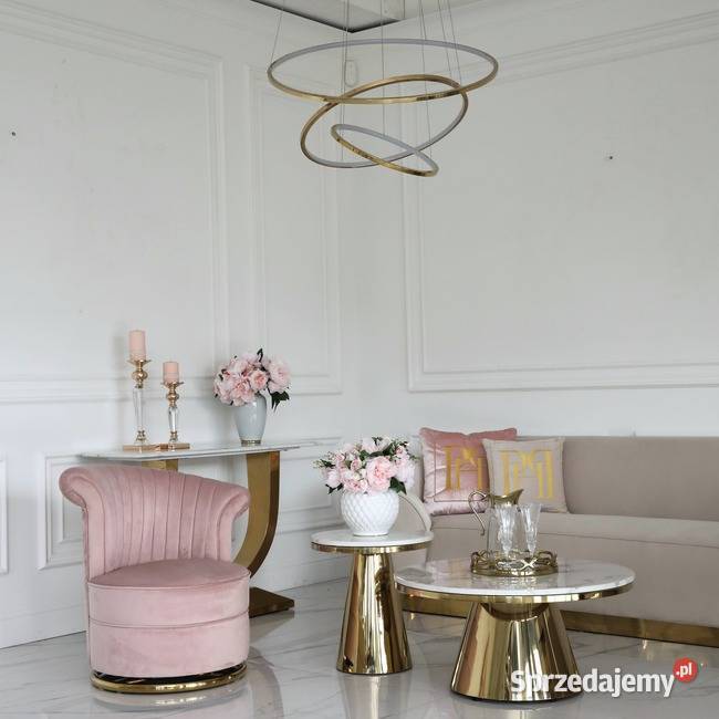 Nowoczesna lampa sufitowa złota ring Warszawa