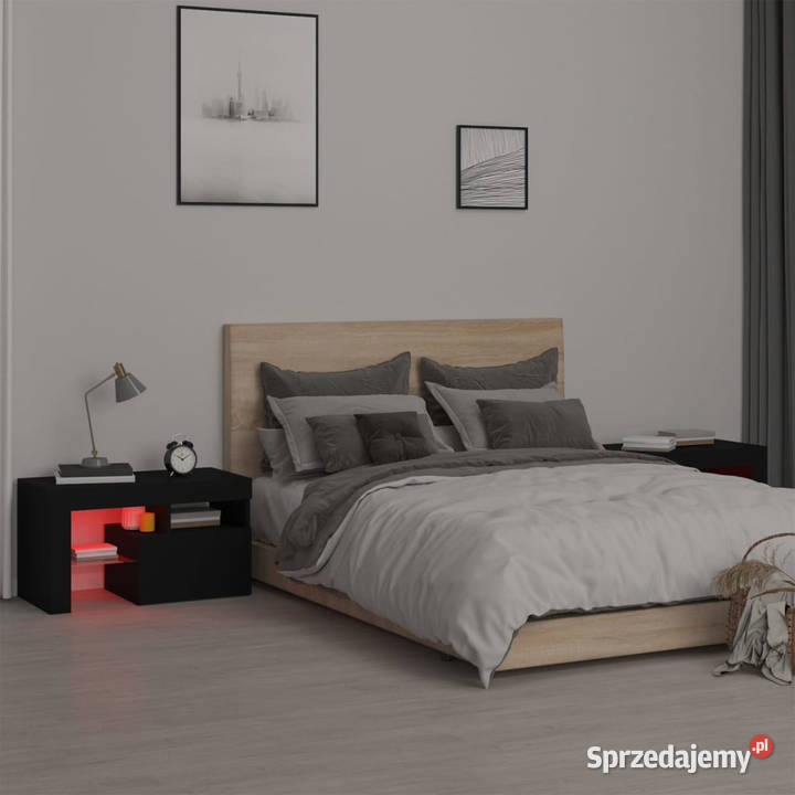 Szafki z oświetleniem LED 2 czarne 70x365x40 Warszawa sprzedam
