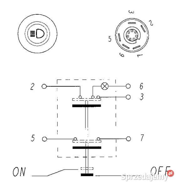 Przełącznik przyciskowy oświetlania okrągły