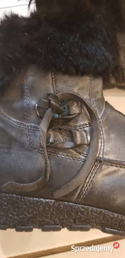 Botki skórzane półbuty futerko zasuwane Kielce