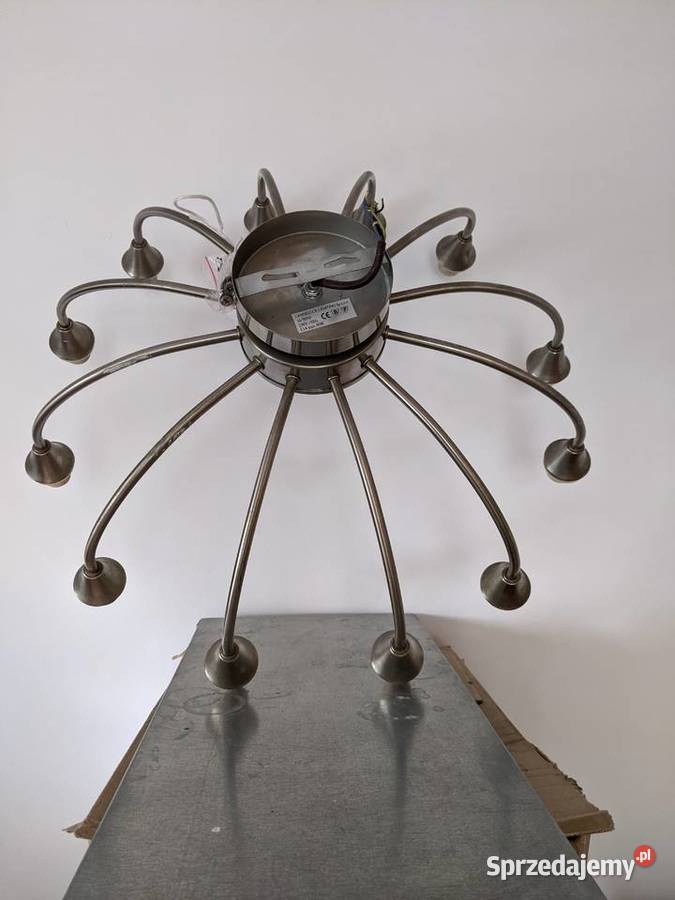 TANIO żyrandol 12ramienny stal chromowa duży