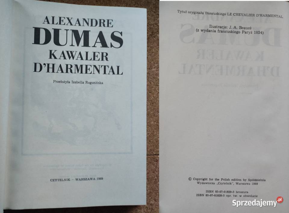 Kawaler dHarmental Aleksander Dumas Kielce sprzedam