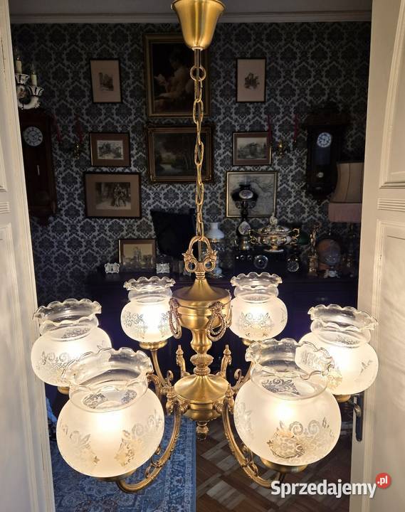 Duży Mosiężny Żyrandol Pałacowy Lampa wisząca do Kalisz sprzedam