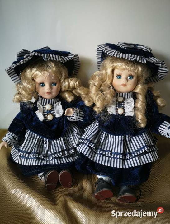 dwie porcelanowe lalki vintage bliźniaczki Toruń