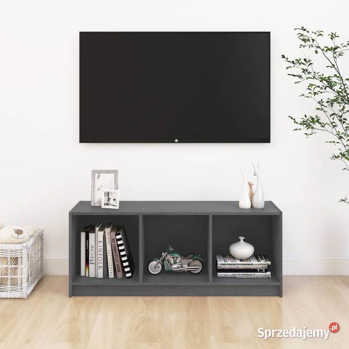 Szafka pod telewizor szara 104x33x41 lite drewno Warszawa