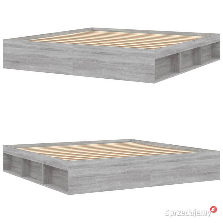 Rama łóżka szary dąb sonoma 200x200 WM3203892 35cm Łóżka Warszawa sprzedam