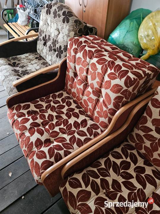 Fotel 1osobowy rozkładany 200x85 białobrązowy