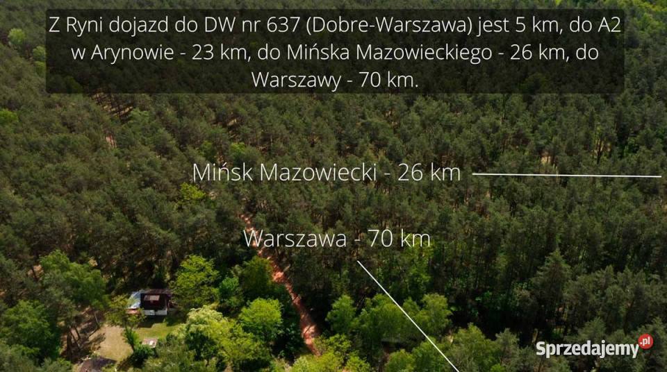 Działka leśna z możliwością zabudowy w MPZP Rynia