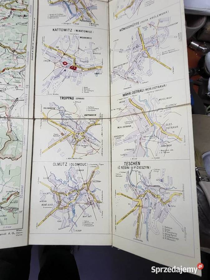 MAPA PAPIEROWA ANTYK VINTAGE 1918 MAPA NA Rybnik sprzedam