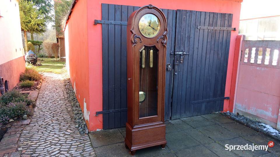 Piękny Stojący Dębowy Zegar Baba Firmy Fms sprzedam