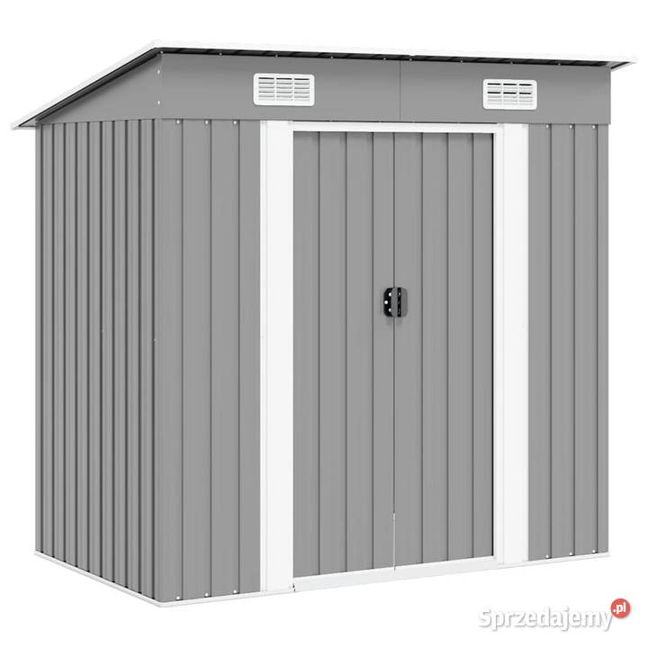 vidaXL Metalowa szopa ogrodowa szaraSKU42982 Warszawa