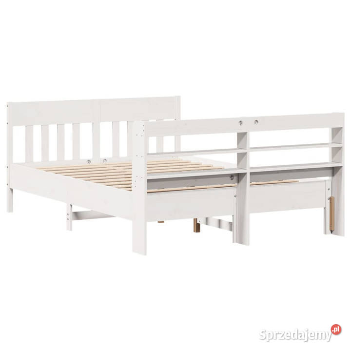 Rama łóżka bez materaca biała lite drewno 82cm mazowieckie