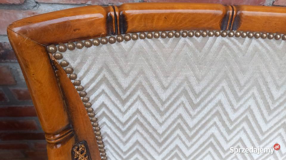 Fotel 2 orzechowy rattanowy z tapicerką beżową zachodniopomorskie Gawroniec sprzedam