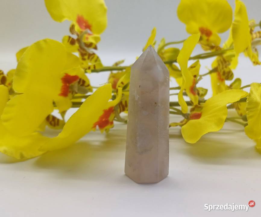 Kolekcjonerski naturalny Agat obelisk stożek Olsztyn
