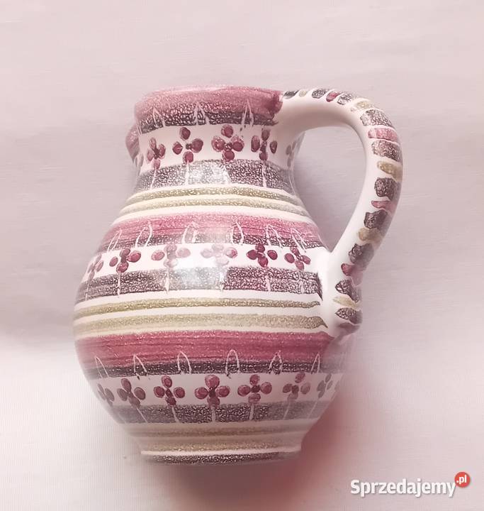 Ręcznie malowany ceramiczny dzbanek Ulmer Koźminek